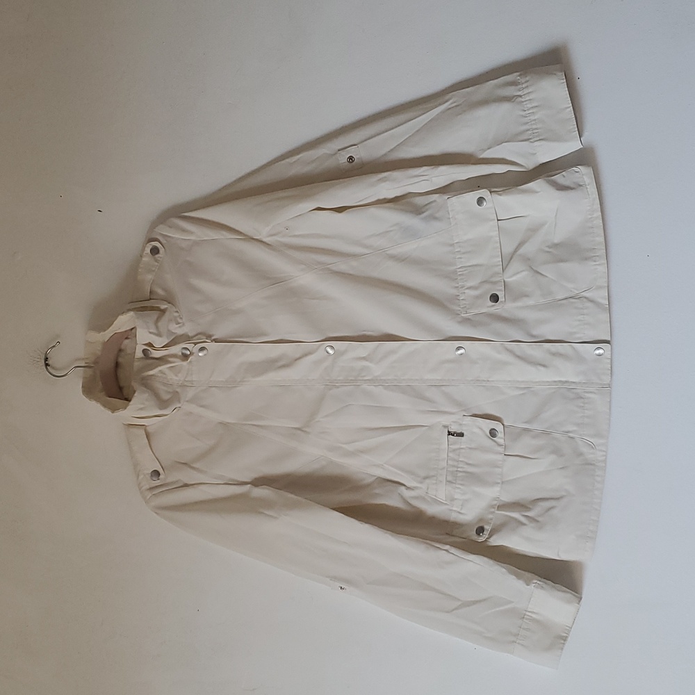 Cole Haan Ivory Waterproof Roll Tab Sleeve Jacket‎ Coat Size Small Women